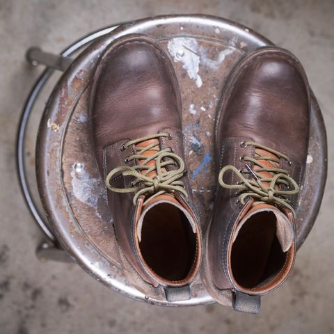 View photo of BHHB 7 Hole Standard in Horween Steel Predator & Horween Toasted Tan Dublin