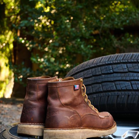 View photo of Danner Moc Toe in Light Brown Full Grain