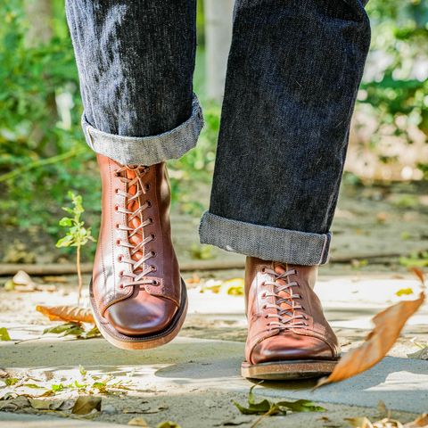 Clinch Gary Boots in Brown-Overdyed Horsebutt