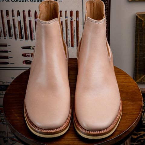 Flame Panda Wholecut Chelsea in Tochigi Natural Cowhide