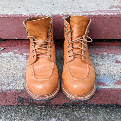 View photo of Grant Stone Brass Boot in Horween Tan Essex