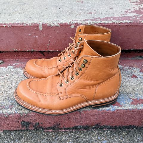 View photo of Grant Stone Brass Boot in Horween Tan Essex