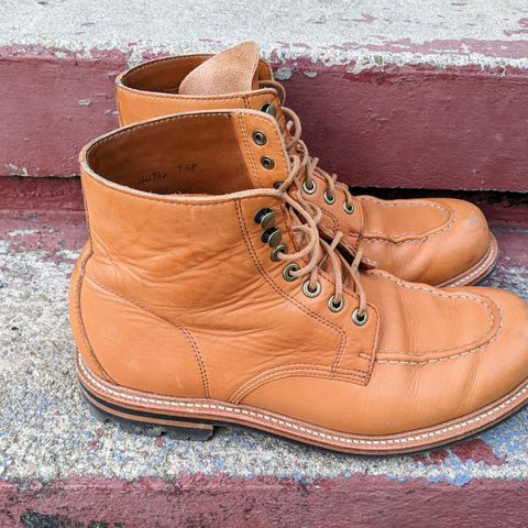 View photo of Grant Stone Brass Boot in Horween Tan Essex