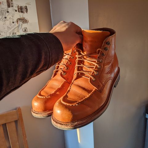 View photo of Grant Stone Brass Boot in Horween Tan Essex