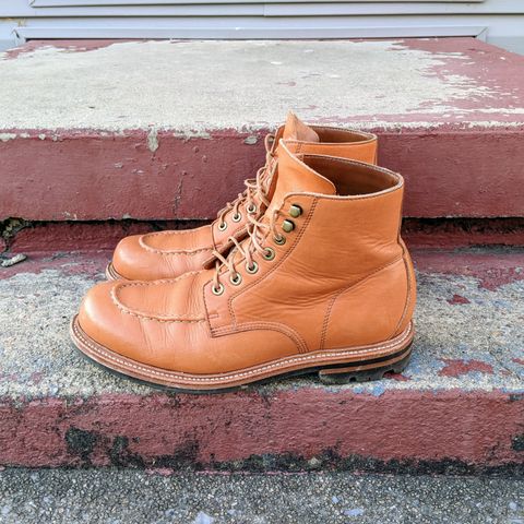 View photo of Grant Stone Brass Boot in Horween Tan Essex