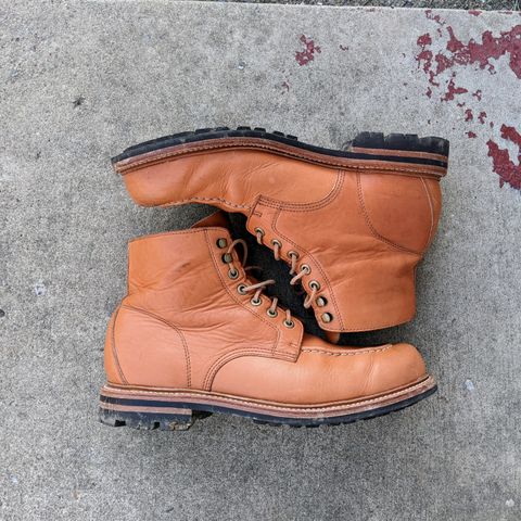 View photo of Grant Stone Brass Boot in Horween Tan Essex