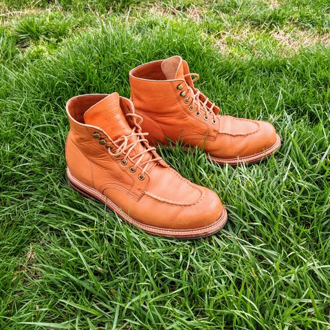 View photo of Grant Stone Brass Boot in Horween Tan Essex