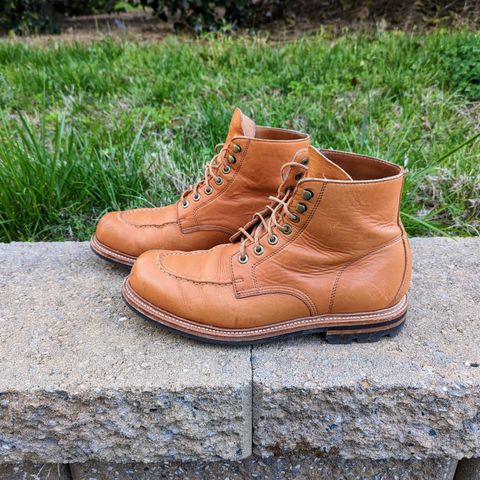 View photo of Grant Stone Brass Boot in Horween Tan Essex