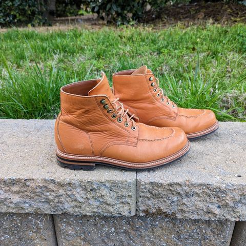 View photo of Grant Stone Brass Boot in Horween Tan Essex