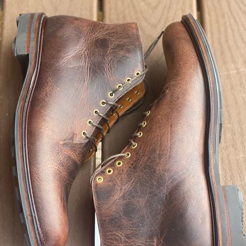Viberg Wholecut Derby Boot in Horween Rowdy Dachshund