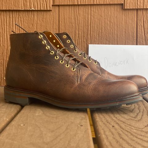 Viberg Wholecut Derby Boot in Horween Rowdy Dachshund