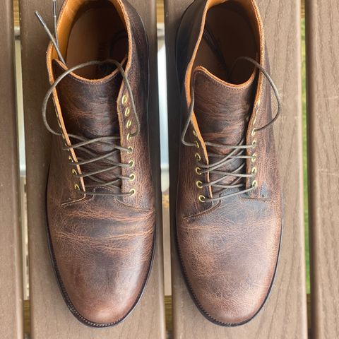 Viberg Wholecut Derby Boot in Horween Rowdy Dachshund
