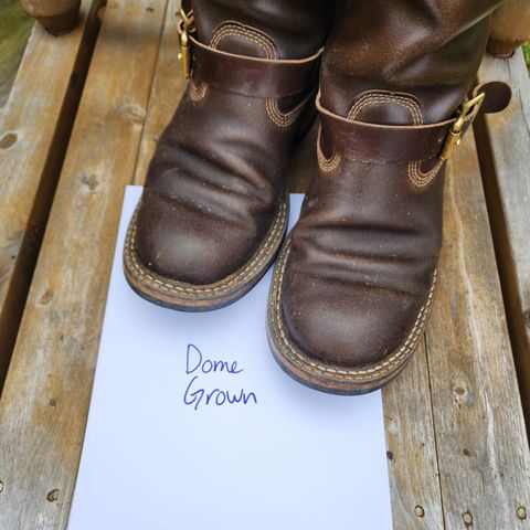 View photo of White's Nomad Engineer Boots in Horween Olive Waxed Flesh