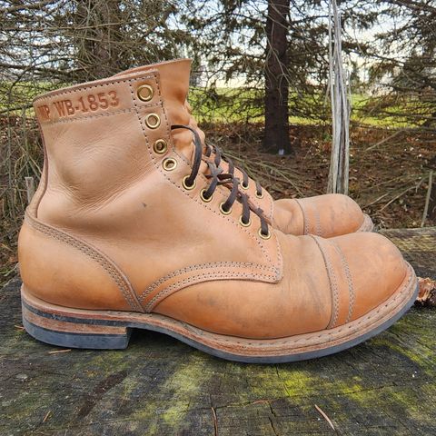 View photo of White's MP-Sherman Toe Cap in Wickett & Craig Natural Veg Tan