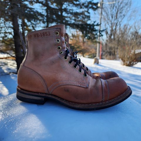 View photo of White's MP-Sherman Toe Cap in Wickett & Craig Natural Veg Tan