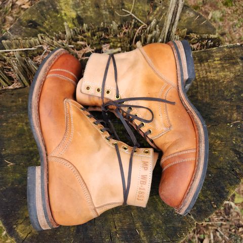 View photo of White's MP-Sherman Toe Cap in Wickett & Craig Natural Veg Tan