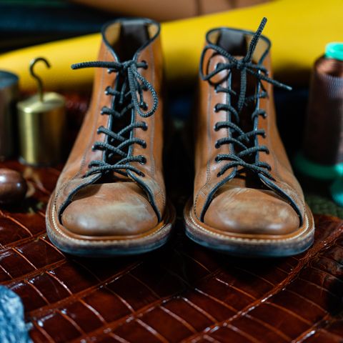 Tricker's Ethan Monkey Boot in Teck Shell Cordovan