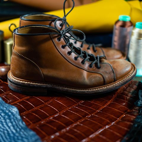 Tricker's Ethan Monkey Boot in Teck Shell Cordovan