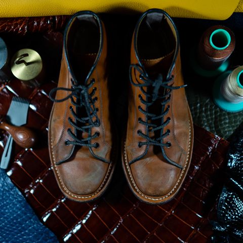 Tricker's Ethan Monkey Boot in Teck Shell Cordovan