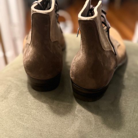 NF Bootmaker Milton Boot in Horween Reverse Steel Predator & CF Stead Gingerbread Waxed Oasis & C.F. Stead Loden Kudu Reverse