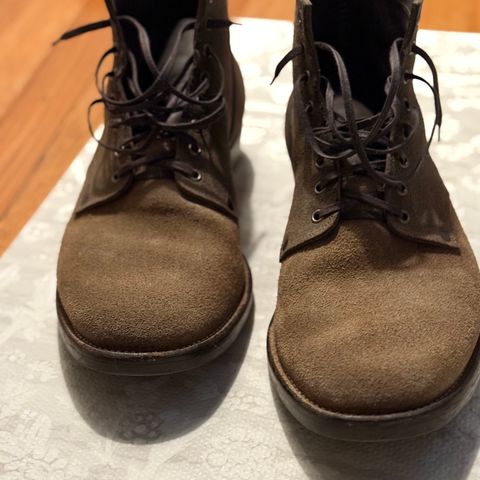 NF Bootmaker Milton Boot in Horween Reverse Steel Predator & CF Stead Gingerbread Waxed Oasis & C.F. Stead Loden Kudu Reverse