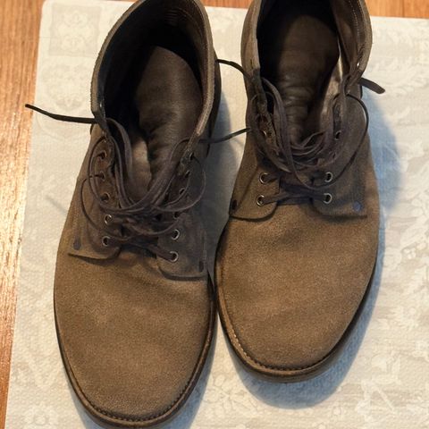 NF Bootmaker Milton Boot in Horween Reverse Steel Predator & CF Stead Gingerbread Waxed Oasis & C.F. Stead Loden Kudu Reverse