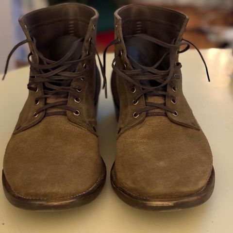 NF Bootmaker Milton Boot in Horween Reverse Steel Predator & CF Stead Gingerbread Waxed Oasis & C.F. Stead Loden Kudu Reverse