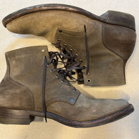 NF Bootmaker Milton Boot in Horween Reverse Steel Predator & CF Stead Gingerbread Waxed Oasis & C.F. Stead Loden Kudu Reverse