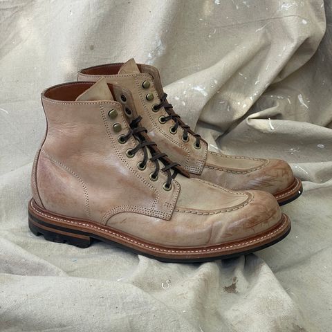 View photo of Grant Stone Brass Boot in Ghost Burro