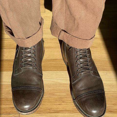 View photo of Viberg Service Boot BCT in C.F. Stead Winter Smoke Classic Calf