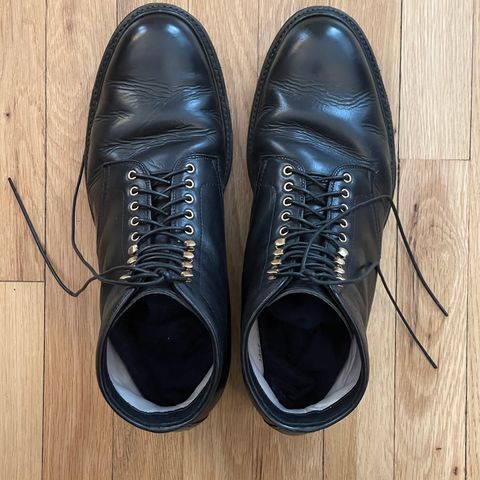 View photo of Alden Plain Toe Boot in Horween Black Chromexcel