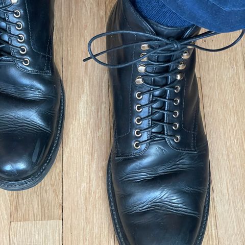 View photo of Alden Plain Toe Boot in Horween Black Chromexcel