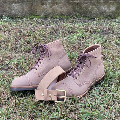 John Lofgren Combat Boots in Horween Natural Chromexcel Roughout