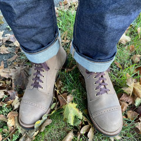 John Lofgren Combat Boots in Horween Natural Chromexcel Roughout