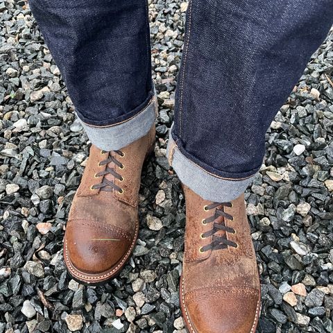 John Lofgren Combat Boots in Horween Natural Chromexcel Roughout