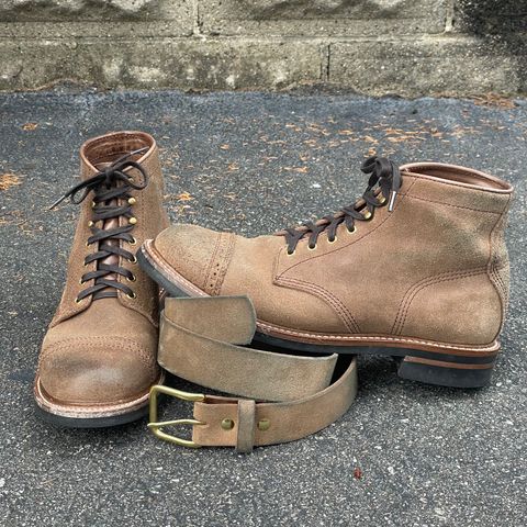 John Lofgren Combat Boots in Horween Natural Chromexcel Roughout