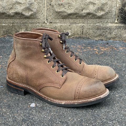 John Lofgren Combat Boots in Horween Natural Chromexcel Roughout