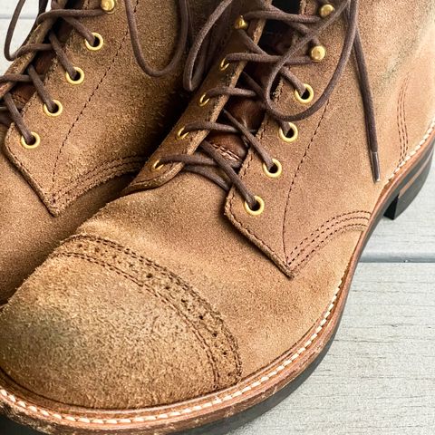 John Lofgren Combat Boots in Horween Natural Chromexcel Roughout