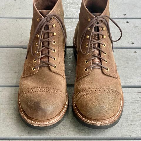 John Lofgren Combat Boots in Horween Natural Chromexcel Roughout