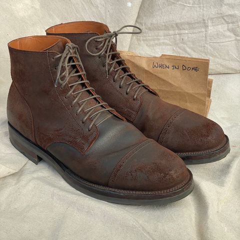 View photo of Viberg Service Boot BCT in C.F. Stead Snuff Waxy Commander Suede