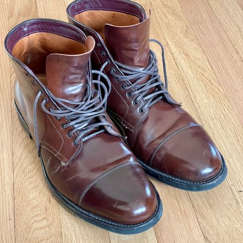 Alden Straight Tip Boot in Horween Color 4 Shell Cordovan