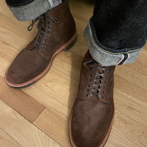 View photo of Alden x Brick + Mortar “Okanagan” Indy in Horween Tobacco Chamois Roughout