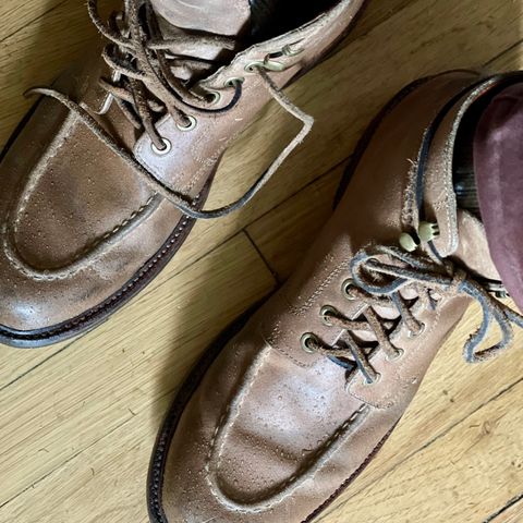 Grant Stone Brass Boot in C.F. Stead Natural Waxy Commander Suede