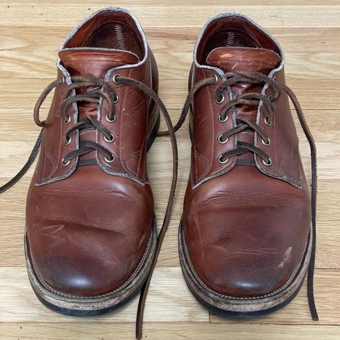 View photo of Viberg 145 Oxford in Horween Saddle Tan Chromepak