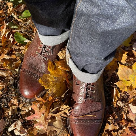 View photo of Grant Stone Garrison Boot in C.F. Stead Crimson Classic Kudu