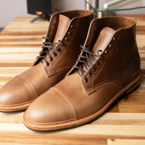 View photo of Oak Street Bootmakers Lakeshore Boot in Horween Natural Chromexcel