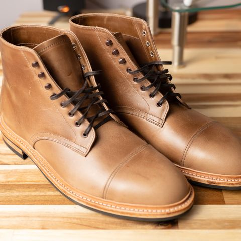 View photo of Oak Street Bootmakers Lakeshore Boot in Horween Natural Chromexcel