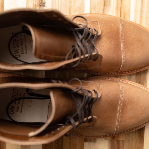 View photo of Oak Street Bootmakers Lakeshore Boot in Horween Natural Chromexcel