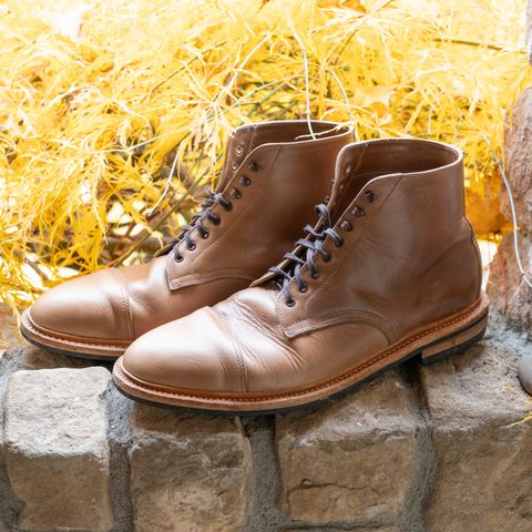 View photo of Oak Street Bootmakers Lakeshore Boot in Horween Natural Chromexcel