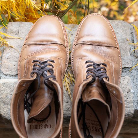 View photo of Oak Street Bootmakers Lakeshore Boot in Horween Natural Chromexcel